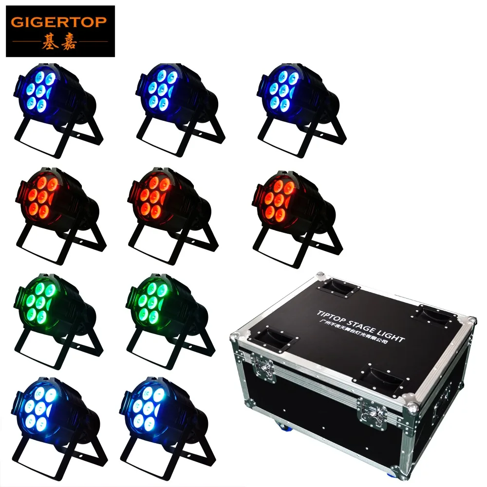 

Gigertop TP-P50 DMX Control 80W 4/8 Channel LED RGBW Flat PAR Light Club DJ Dance Stage Lighting 7 x 10W Leds DJ par can light