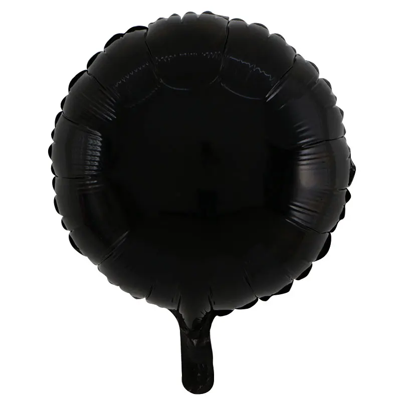 black 10 шт./лот 18 дюймов круглый Форма цвета розового золота красочные шар из фольги oons надувные воздушные гелиевые шар из фольги Свадьба День Рождения Вечеринка принадлежности - Цвет: black