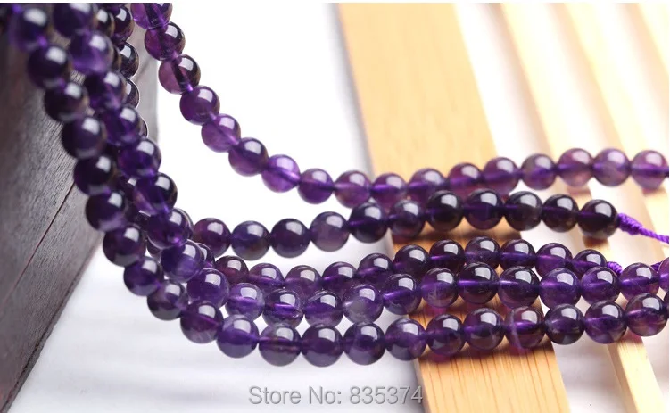 

Free Shipping Round Purple Beads Natural Stone Beads 4 6 8 10 12 Strand 15" For Jewelry Making