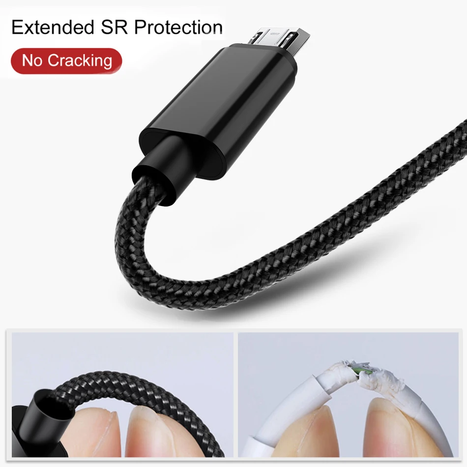 Mofi Micro USB кабель Android для мобильного телефона, быстрое зарядное устройство, кабель для передачи данных, нейлон для Xiaomi huawei samsung, кабель для передачи данных Microusb