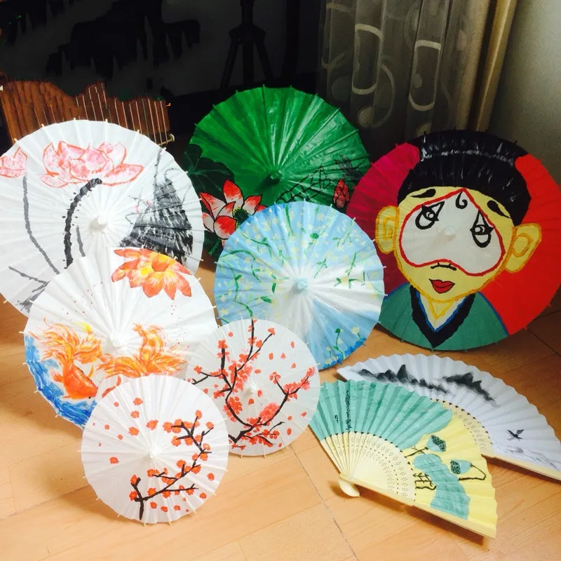 5 Size White Paper Parasol Wedding Party Photography Prop Umbrella 20cm/84cm Solid Color Perfect for DIY Painting material | Дом и сад