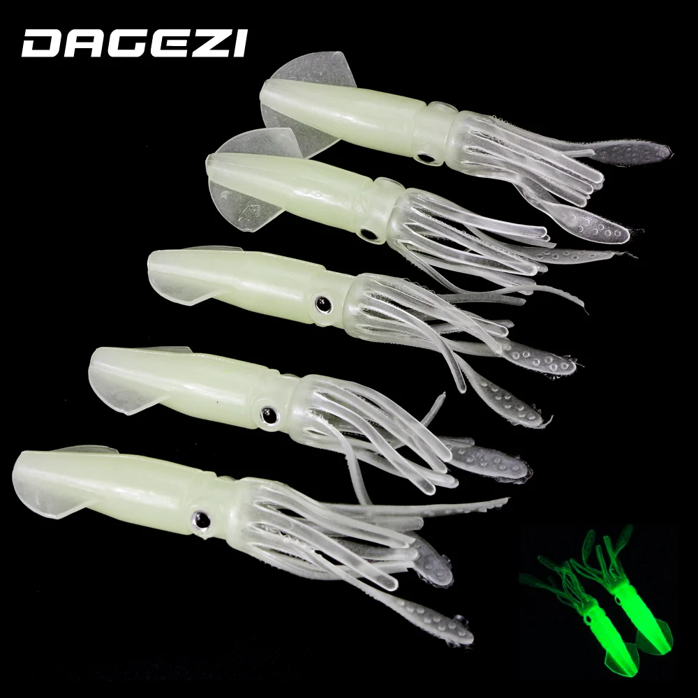 Светящаяся Мягкая приманка DAGEZI 10 см/10 г приманки большого кальмара искусственные