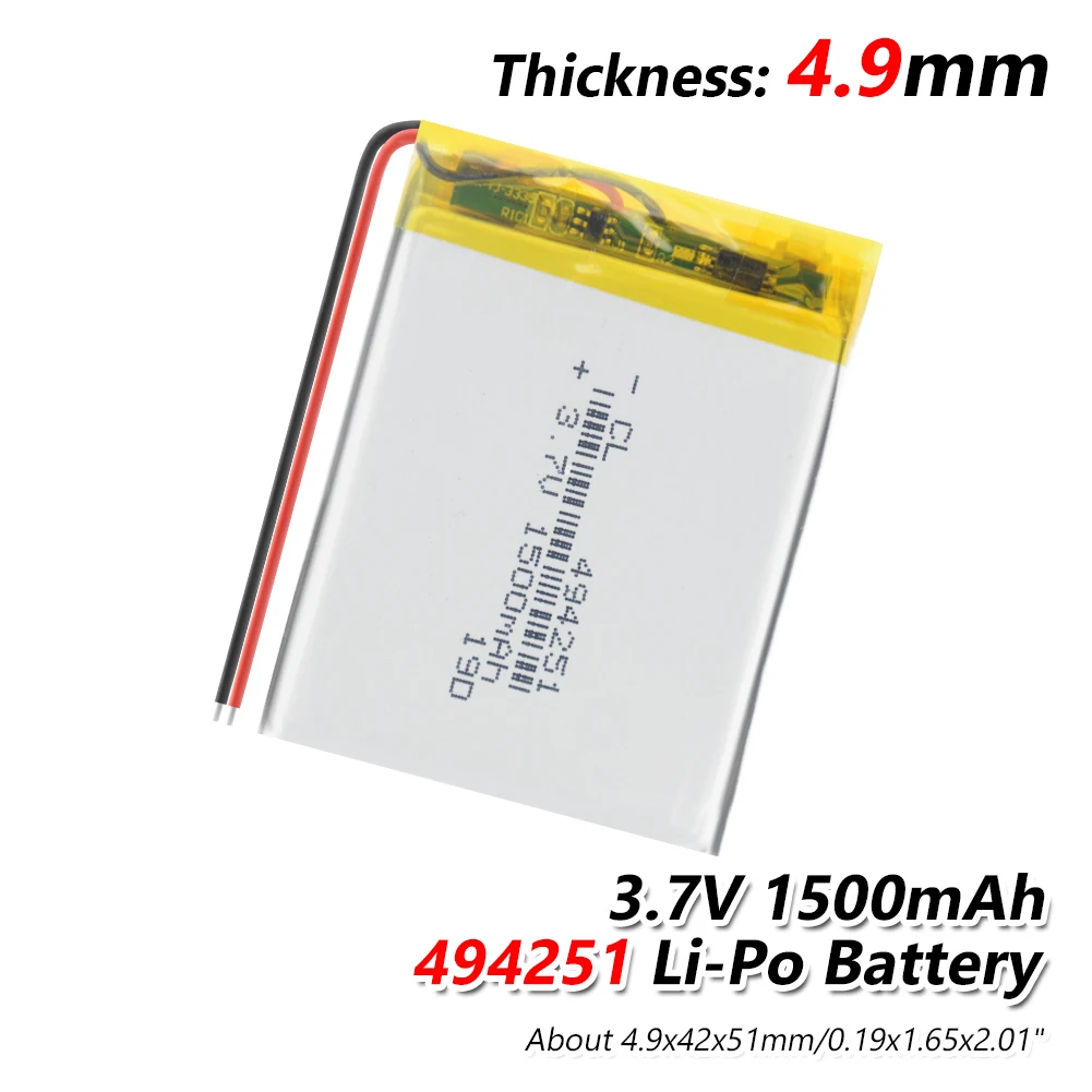1/2/4 шт Новый 494251 1500mAh литий ионный полимерный аккумулятор 3 7 V Lipo батареи для DVR GPS MP3