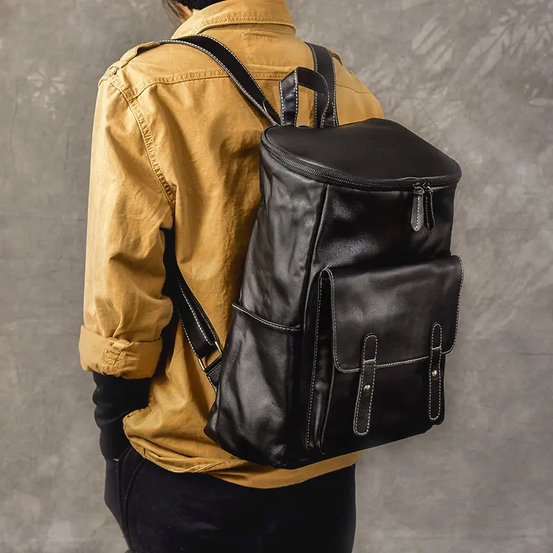 

Дорожный рюкзак из мягкой натуральной кожи, классические школьные ранцы известного бренда, многофункциональная вместительная сумка