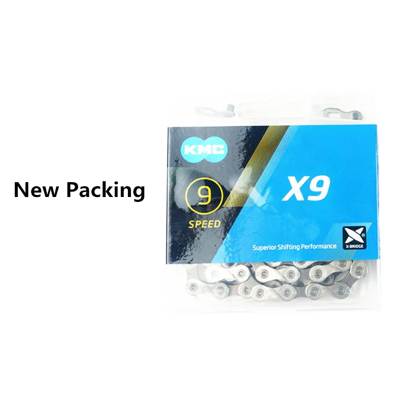 1pc KMC X9 X9.93 MTB горный велосипед цепь для дорожного велосипеда 116L 9 скоростная волшебная кнопка с оригинальной коробкой для Shimano SRAM Campagnolo - Цвет: 1pc