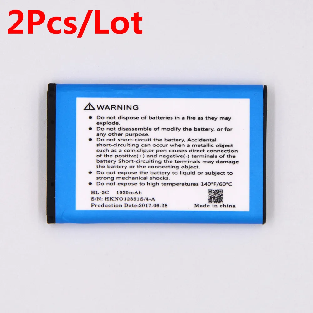 2 шт. HKFASTEL BL 5C мобильного телефона Батарея для Nokia 2300 2310 2323c 2323 классический 2330c 2330