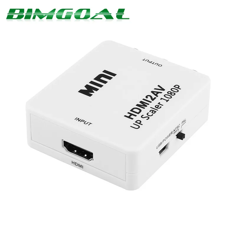 Мини HD видео конвертер Box HDMI в RCA AV/CVSB L/R 1080P HDMI2AV поддержка NTSC PAL выход AV