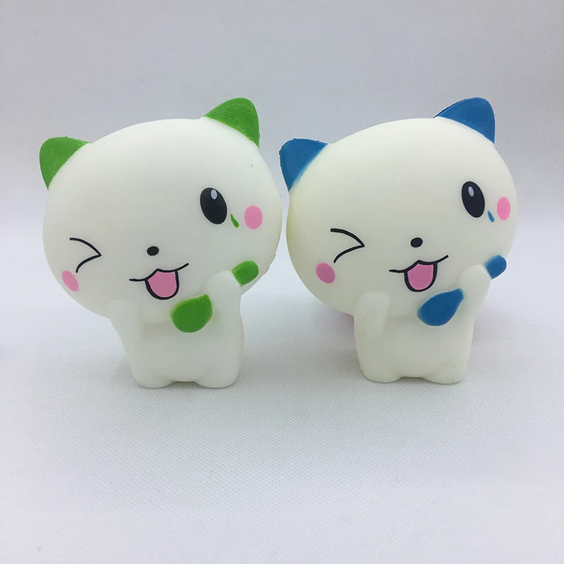 

High Quality 11.5CM Jumbo Squishy Spoon cat Super Slow Rising Kawaii Catoon Phone Strap Pendant Bread Cake Toys wholesales