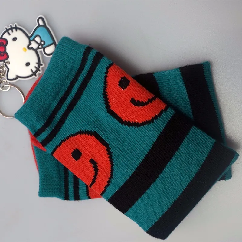 Sport Knee children socks made by pure cotton with Cartoon Smiling Face great soccer basketball For Children 0-6 years old | Мать и