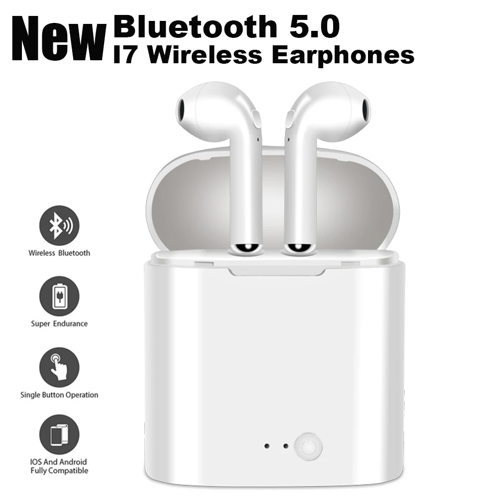 I7s TWS Bluetooth 5 0 мини Earpud беспроводные наушники стерео вкладыши с микро зарядным