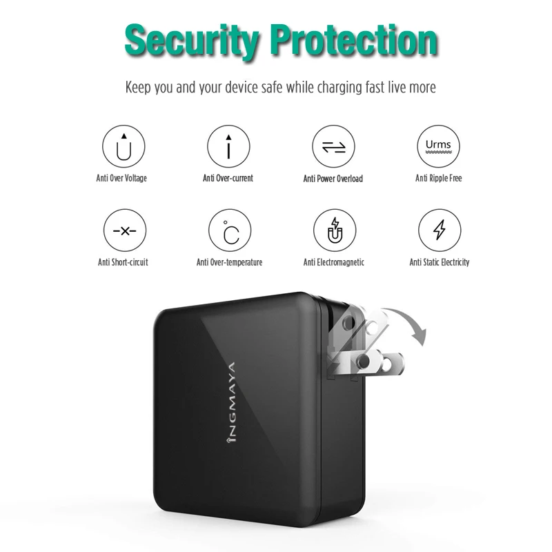 INGMAYA PD usb type C зарядное устройство 61 Вт QC 3,0 питания для iPhone iPad Macbook hp Dell ASUS Acer Samsung S10 S10+ Note 9 Huawei P30 Pro Matebook USB-C настенный адаптер