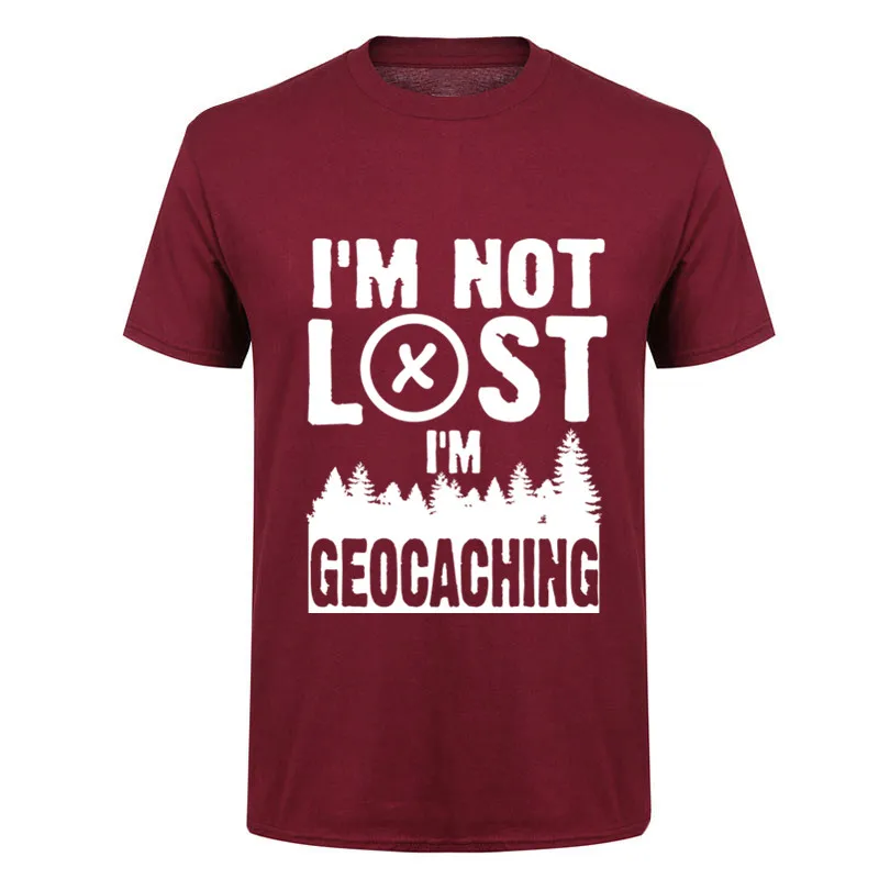 2017 летняя Горячая Распродажа хлопковая футболка с надписью I'm Not Lost Geocaching