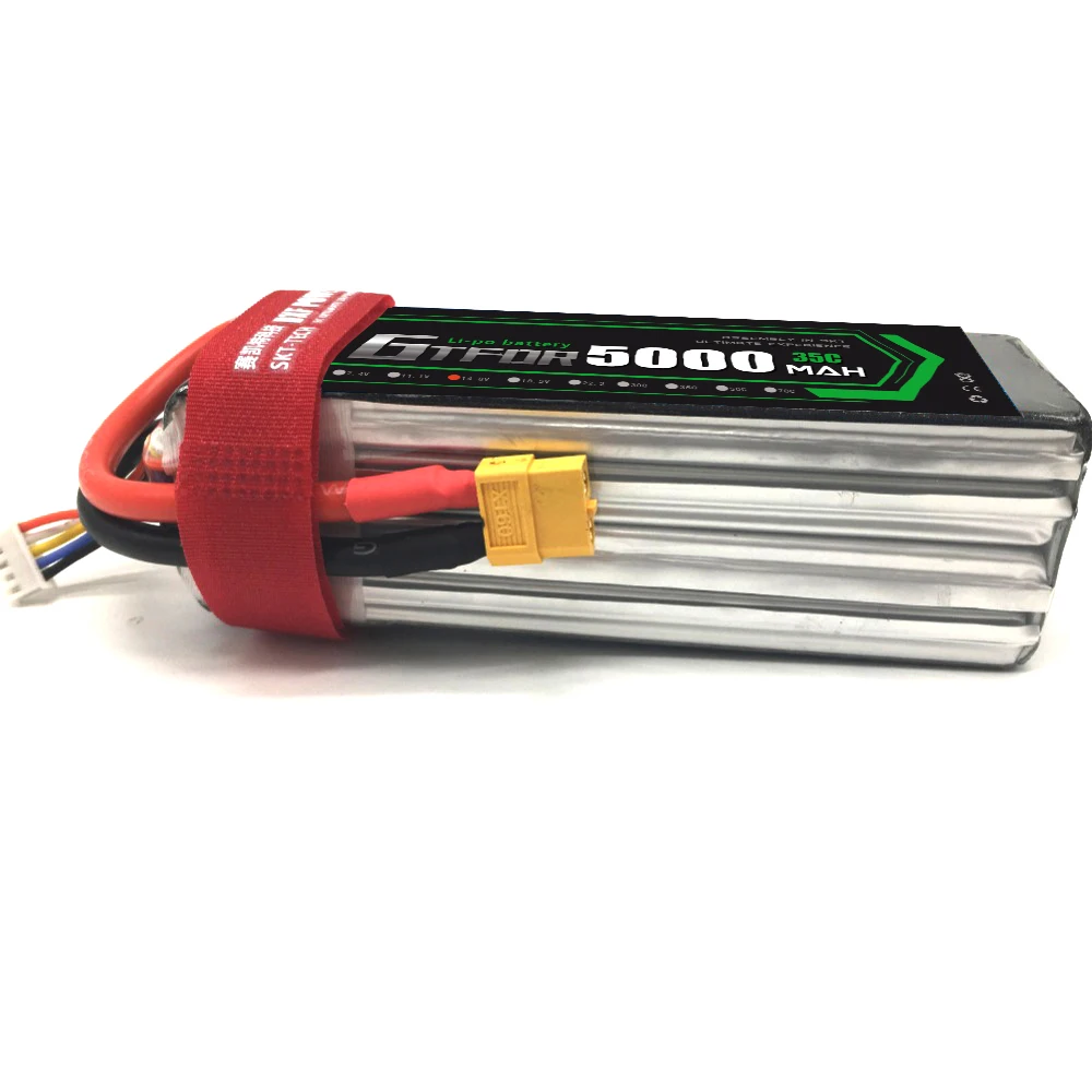 GTFDR RC аккумулятор 14 8 в 5000 мАч 35C 70C 4S LiPo литий полимерный для вертолета