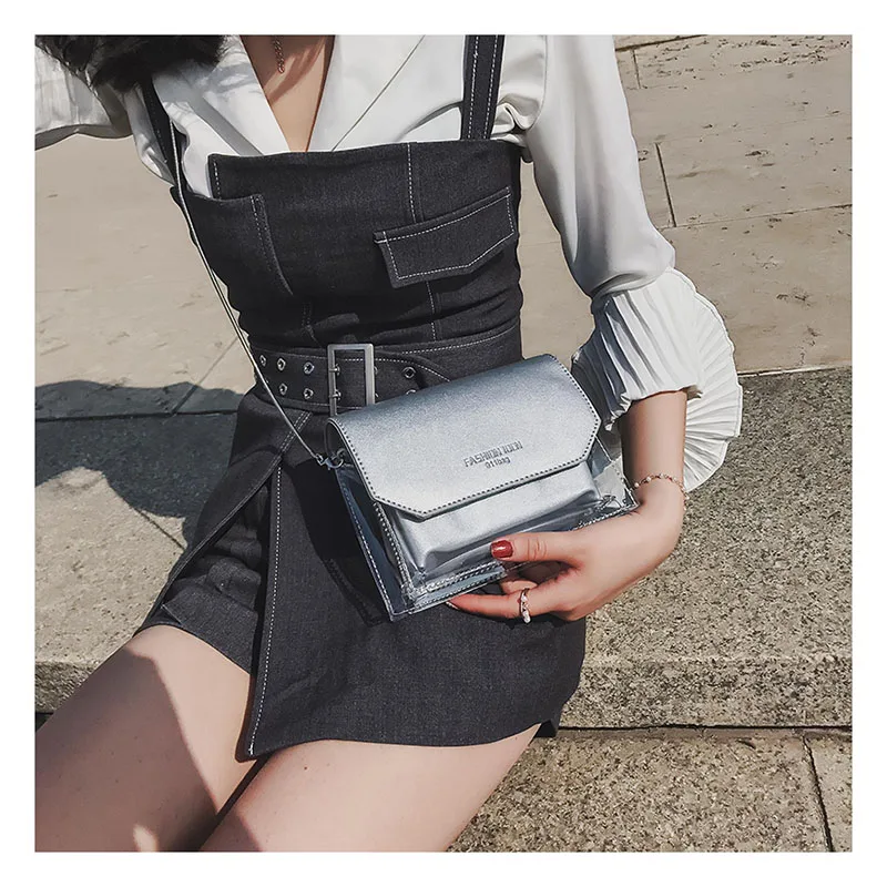 Fashion Women Small Transparent Messenger Bag Clear PVC Composite Lady Chain Crossbody Bags Hot Sale Mini Shoulder Purse | Багаж и сумки