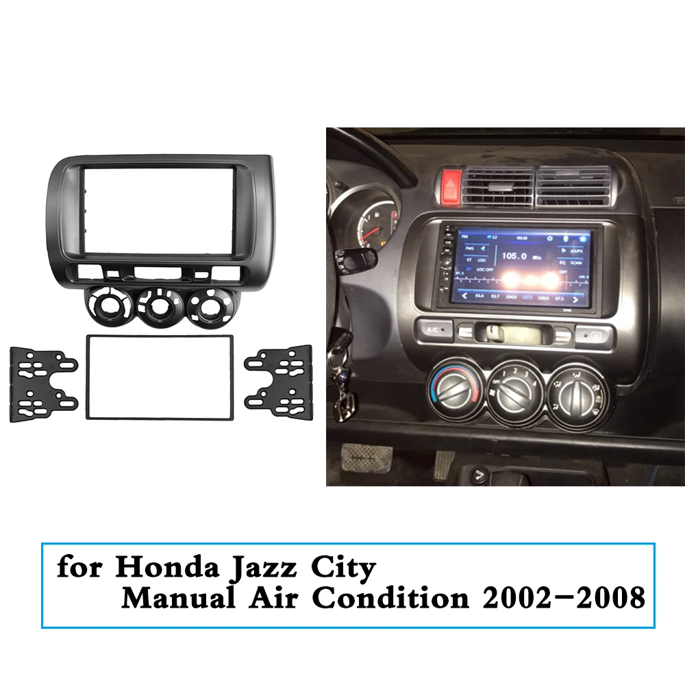 Двойной Din Радио панель для Honda Jazz 2002-2008 город стерео Панель DVD Установка отделка комплект Уход за кожей лица рамка CD пластина