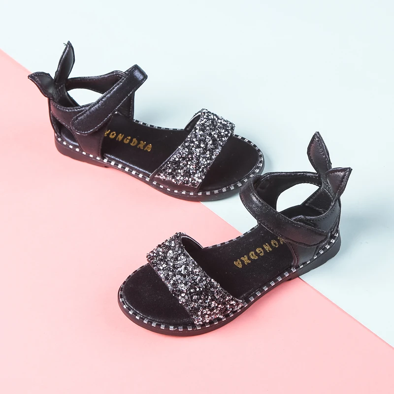 Летние детские сандалии для девочек с бантом тапочки спортивные пляжные малышей