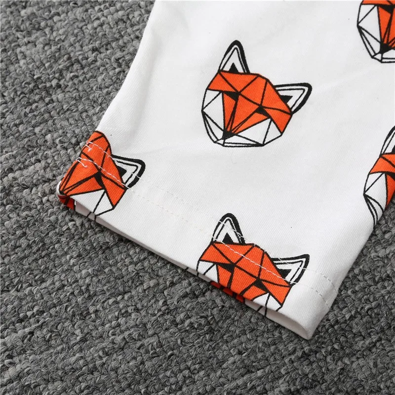 Осенняя одежда для детей с мультипликационным принтом Лиса хлопковые унисекс