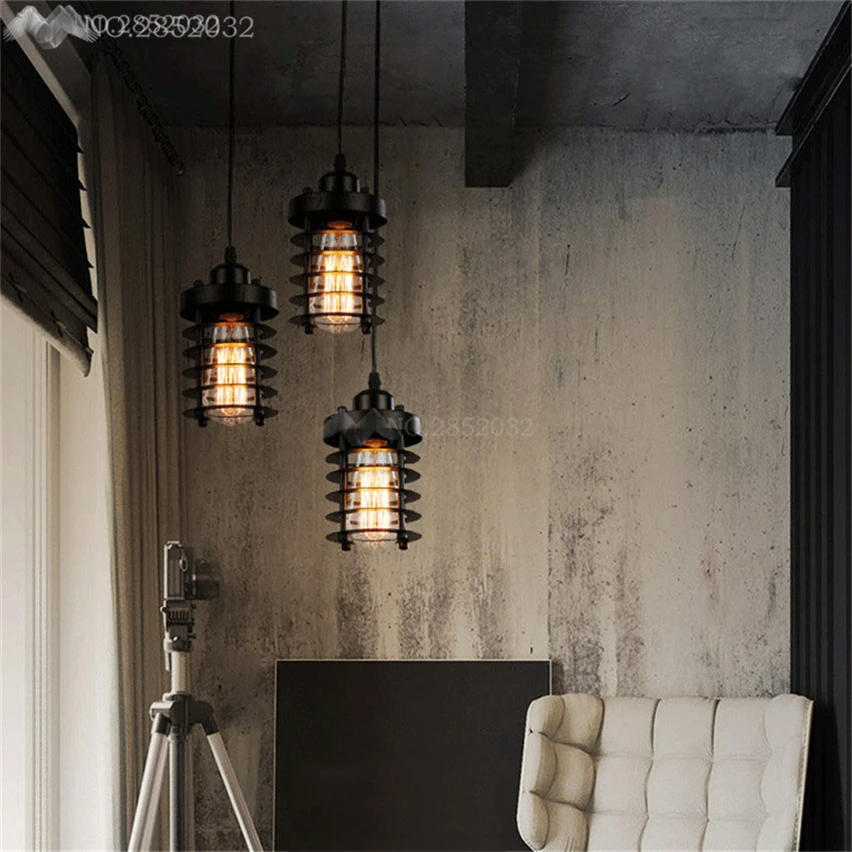 Винтажные подвесные светильники в стиле ретро железная Подвесная лампа E27