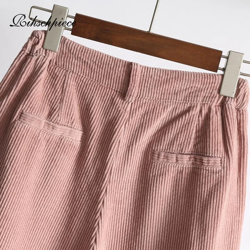 Женские вельветовые штаны rihschшт свободные штаны-шаровары с высокой талией