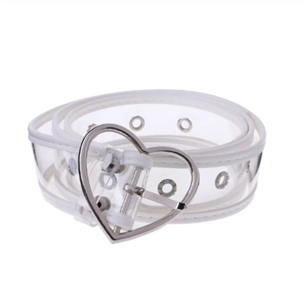 Ремень женский прозрачный с металлической пряжкой повседневный модный пояс в