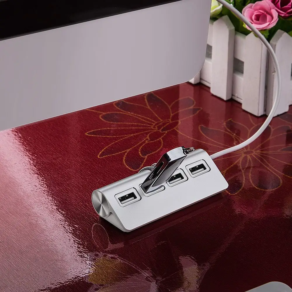 Премиум 4-портовый алюминиевый usb-хаб с 11-дюймовым экранированным кабелем для iMac
