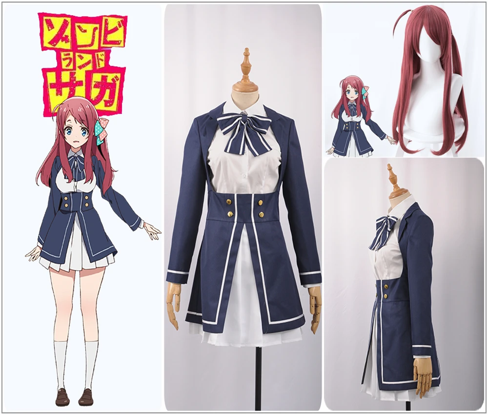 Аниме ZOMBIE LAND SAGA Zonbii San go Sakura костюм для косплея на заказ девочек в стиле Академии