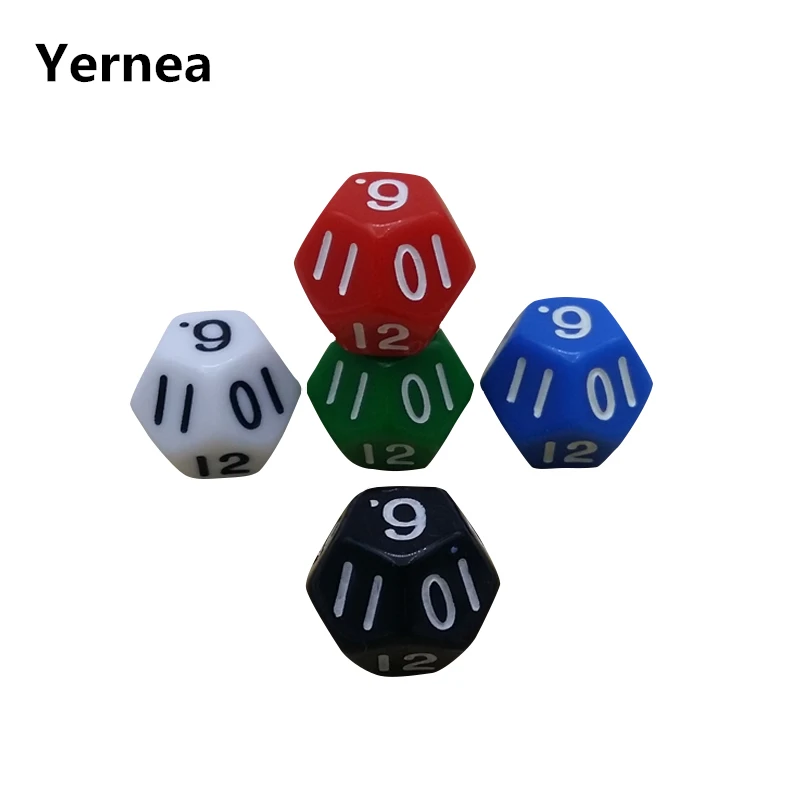 Yernea 5 шт./лот цифровые игральные кости двенадцать поверхностей маджонг точек