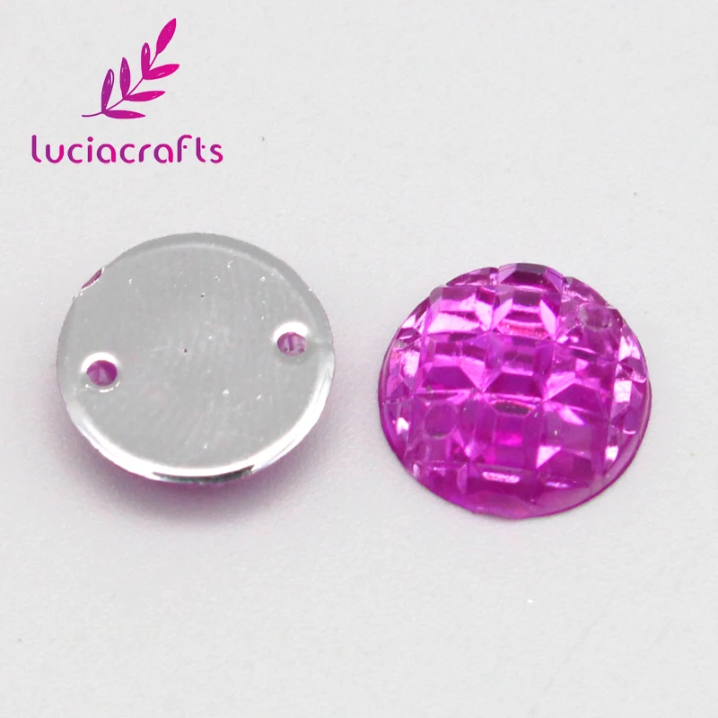 Lucia crafts 50 шт./лот круглые пришивные камни акриловые стразы с плоской обратной