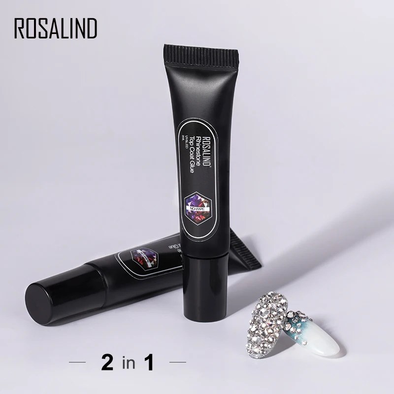 ROSALIND 2 в 1 верхнее покрытие страз гель для ногтей сильный клей украшения со