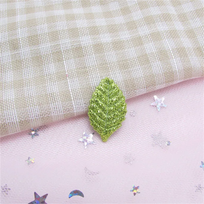 green 60 шт./лот, 2,8*1,6 см, блестящий лист, мягкие Аппликации, аксессуары, искусственные патчи, сделай сам, рукоделие, заколки для волос, украшение - Цвет: green
