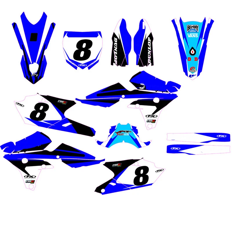 Индивидуальные номер Gloss Team графика и фоны наклейка Стикеры для YAMAHA YZ250F yzf250 YZ 250F YZF 250