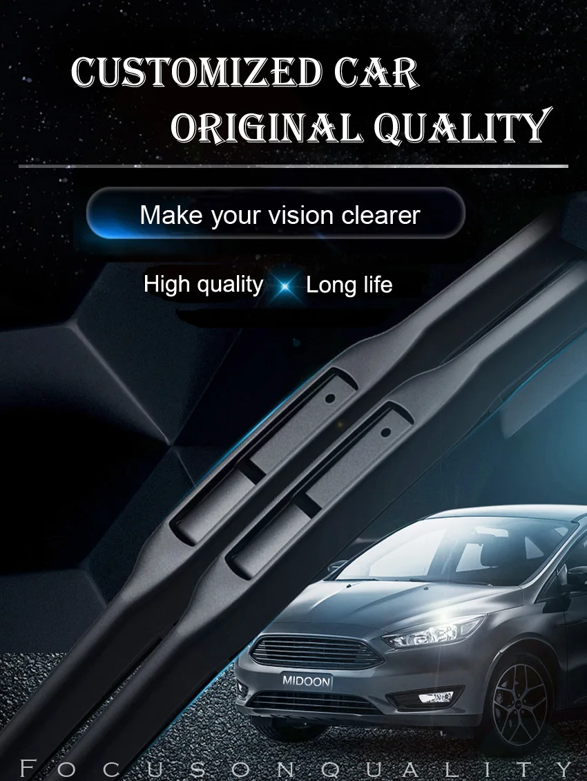 Гибридная щетка стеклоочистителя для Toyota Rav4 Honda CRV Toyota Corolla Camry hyundai Solaris U Крюк ветрового стекла резиновые стеклоочистители