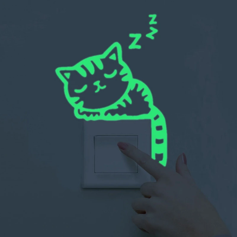 Hoomall 25 стилей милый мультяшный переключатель светящаяся наклейка флуоресцентная