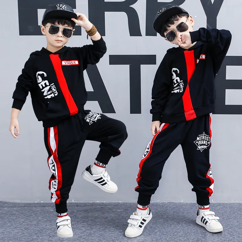 New autumn two piece 6 boy sweater long sleeve + pants 3-12 year old primary school sportswear boys clothing 2 set |