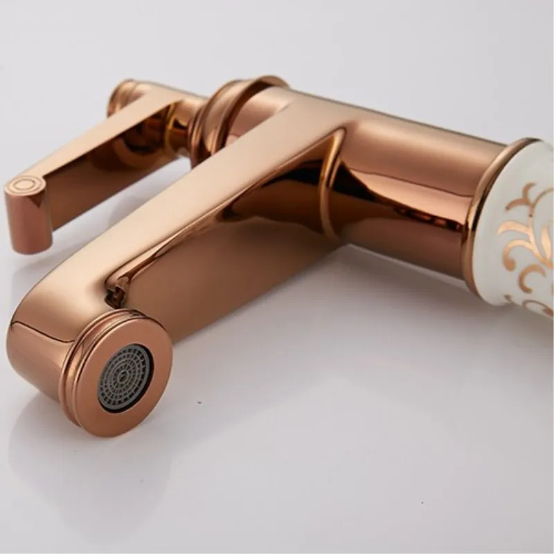 COROTO European Style Gold Plating Luxury Bathroom Basin Faucet Single Handle Vanity Sink Mixer Water Tap With Ceramic 8801C |