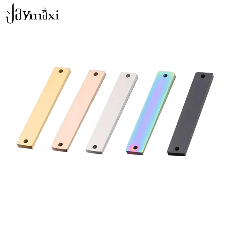 

Jaymaxi DIY Blank Stamping Charms Rectangle Mirror Polish Stainless Steel Engrave Name Logo for Jewelry Making 35mm 10piece/lot
