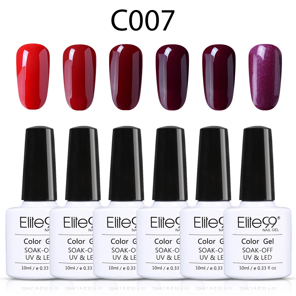 C007 Elite99 6 шт./лот полуперманентный чистый цвет серия Гель-лак для ногтей 10 мл УФ-Гель-лак стойкий лак для ногтей - Цвет: C007