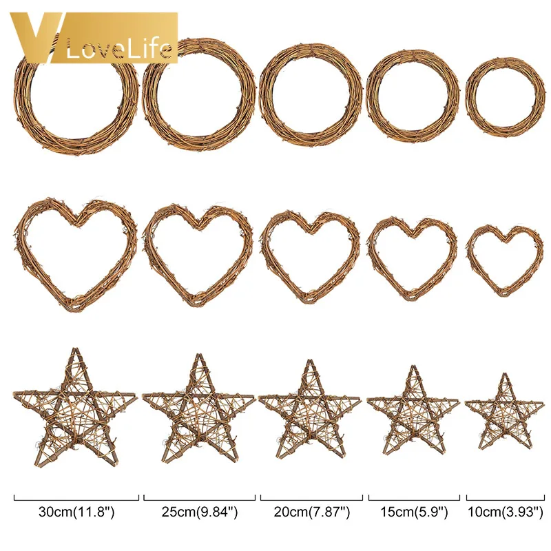 Пасхальные украшения для дома венок из натурального ротанга Круглый в форме