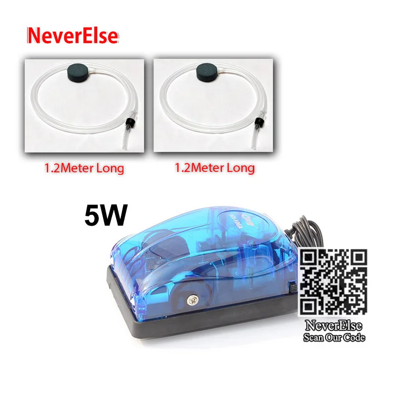 5W Double Solution1 Тихий мощный воздушный насос для аквариума, одиночный/двойной воздушный выход, кислородный насос, мини компрессор+ аксессуары, Воздушная каменная трубка - Цвет: 5W Double Solution1