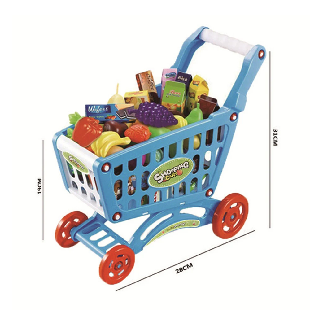 Kids Kitchen Toy 31cm Children Simulation Mini Shopping Cart with Full Grocery Food For Pretend Play Set HW-0007- | Игрушки и хобби