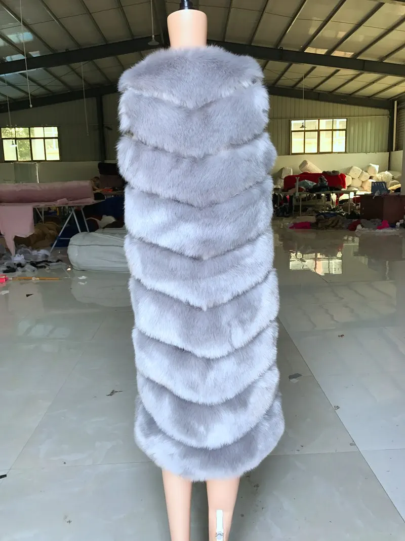 9 шагов выше колена 2017 зима теплый модный бренд женский длинный жилет из