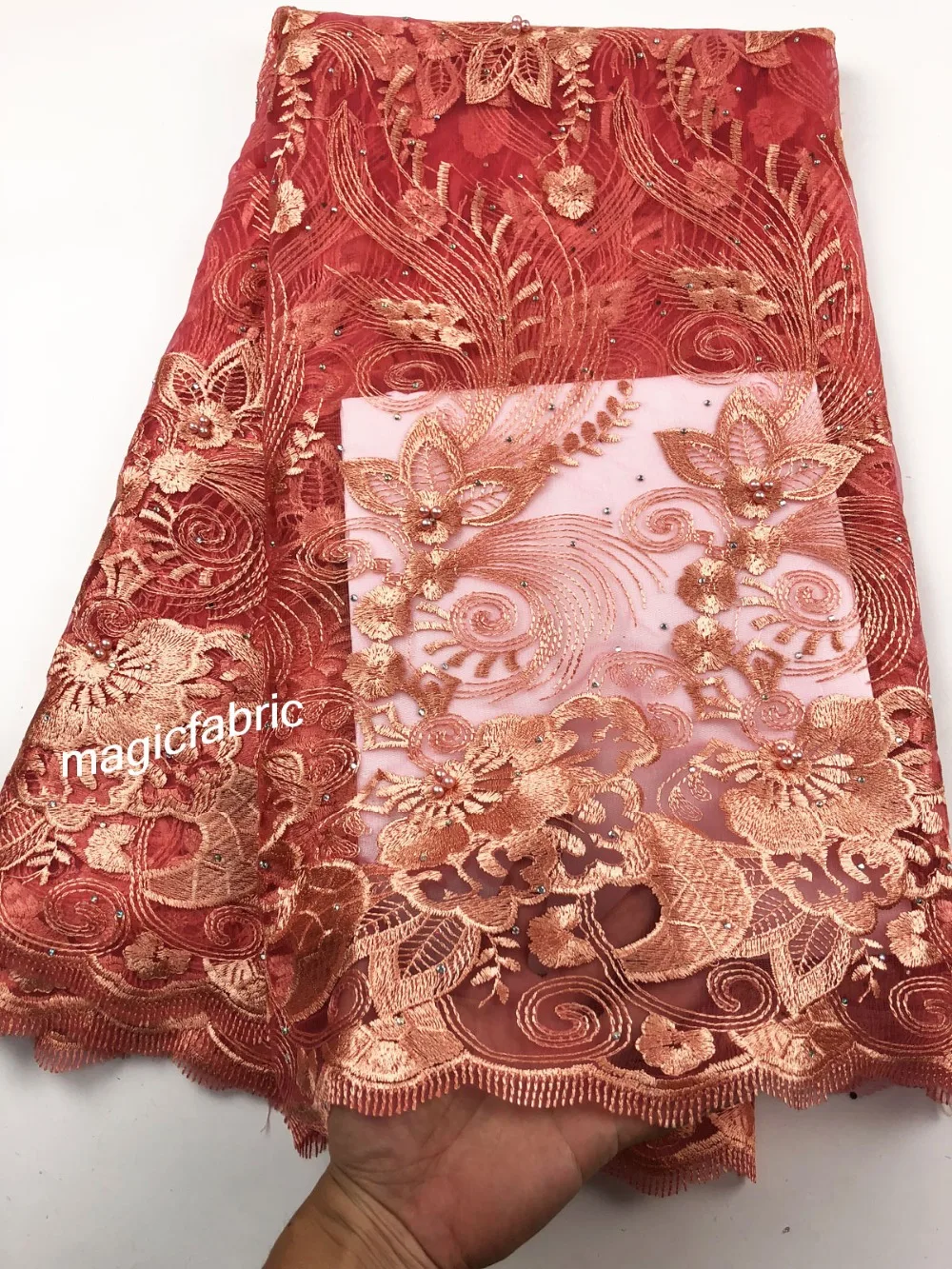 High Quality Imported Wholesale 100%Polyester African Grey Tulle Lace French Net Beads Fabric For Wedding CHY18131 | Дом и сад