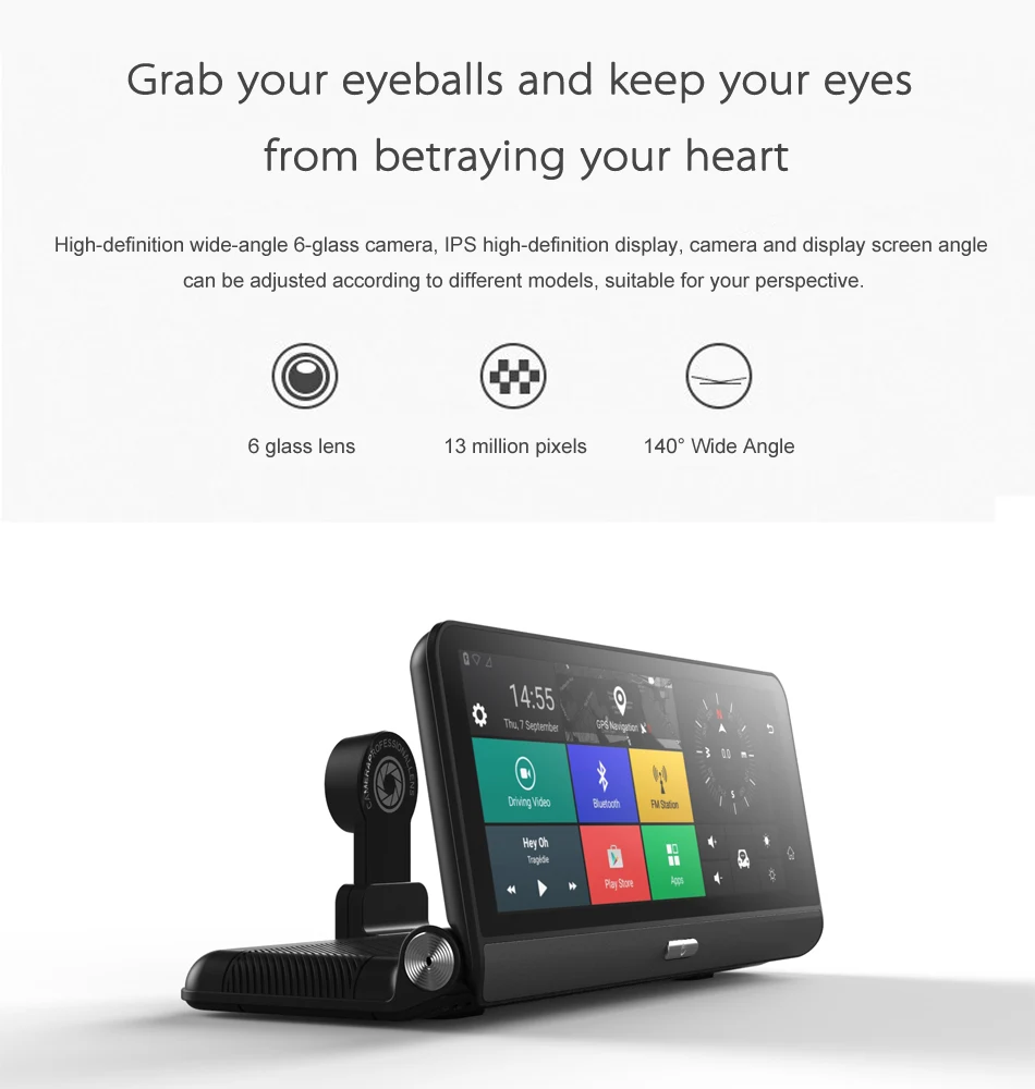 4G Автомобильный gps DVR камера 8," ips сенсорный Android 5,1 wifi видео рекордер Dash Cam FHD 1080P двойной объектив регистратор мониторинг парковки