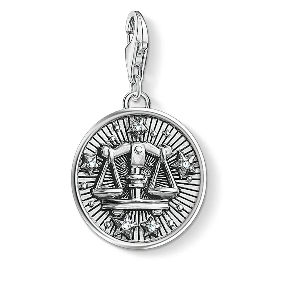 Libra 12 звезд созвездия Знак зодиака талисманы скорпион кулон подходит для DIY Браслеты Золото Тайский 925 пробы серебро 12 ювелирные изделия со знаками Зодиака - Окраска металла: Libra