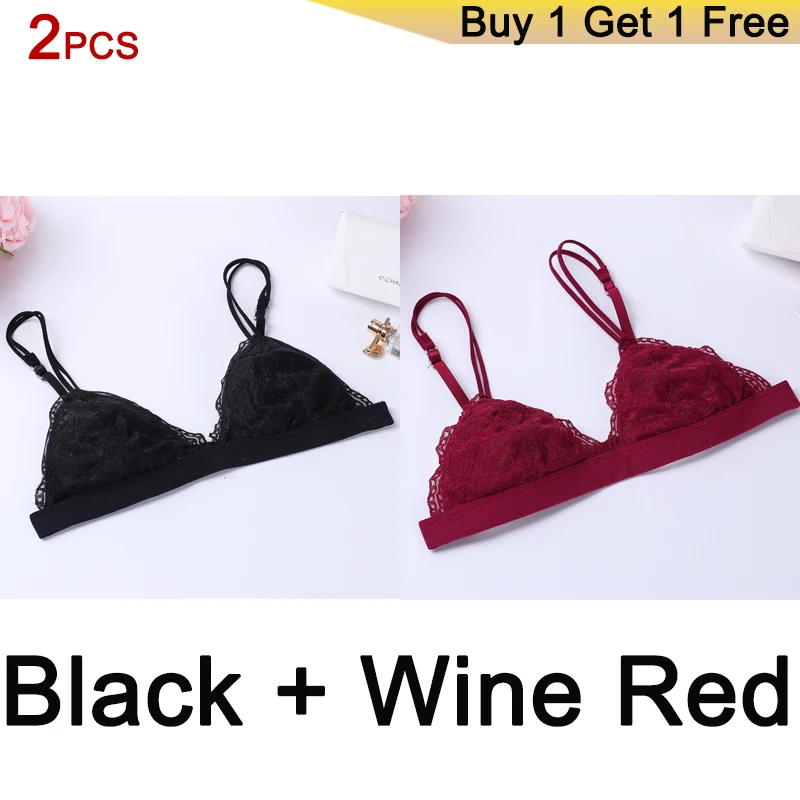 BLACK WRED DERUILADY лифчик заманчивый brassiere топ кружево сексуальный бюстгальтеры для женщин Цветочный Шаблон бюстгалтер женское белье тонкий комфорт бра лифчик беспроводной бюстгальтер modis - Color: BLACK WRED