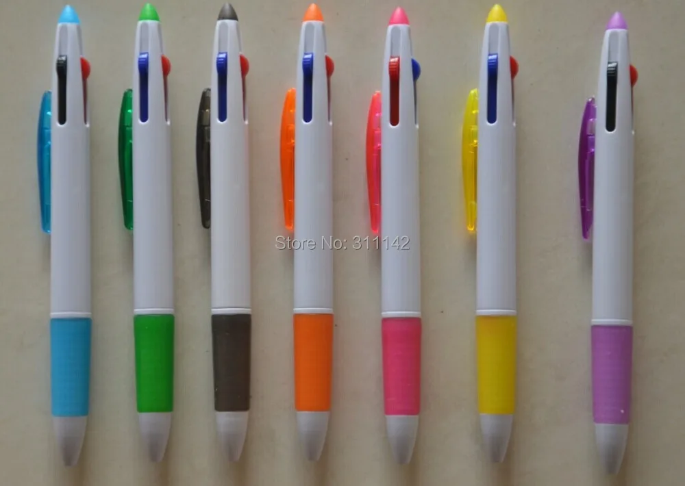 3 цвета чернил шариковые ручки пластиковые рекламные с логотипом компании|pen with
