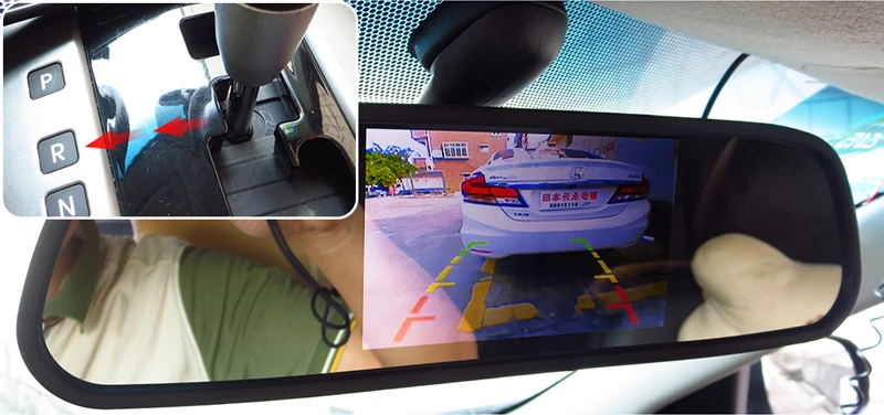 2 способа HD 1080P видео вход 4,3 дюймов TFT lcd Автостоянка зеркало монитор с MP3 MP5 музыкальный видео плеер FM передача на автомобильное радио