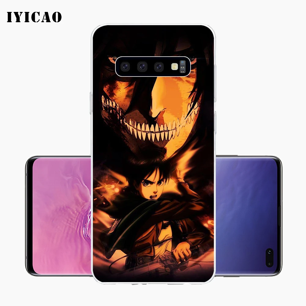 IYICAO Eren Jaeger Attack on Titan Мягкий силиконовый чехол для телефона Samsung Galaxy S10e S10 S9 S8 Plus S7 Edge