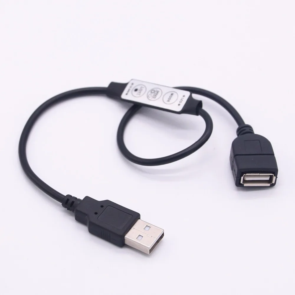 USB Мужской и женский светодиодный пульт управления с 3Key 5-24 V диммер для SMD 5050 5630 2835