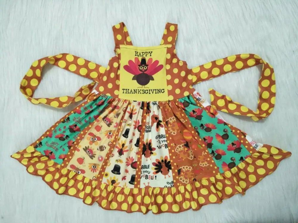 

hot selling summer happy thanksgiving style fashion girl dress
